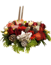 Festive Table Centrepiece (with fresh or artificial silk flowers)