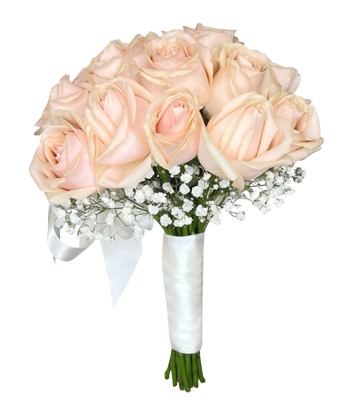 Bridal Hand Bouquet Rouge Champagne Rose ( Solemnization/ ROM/ Wedding )