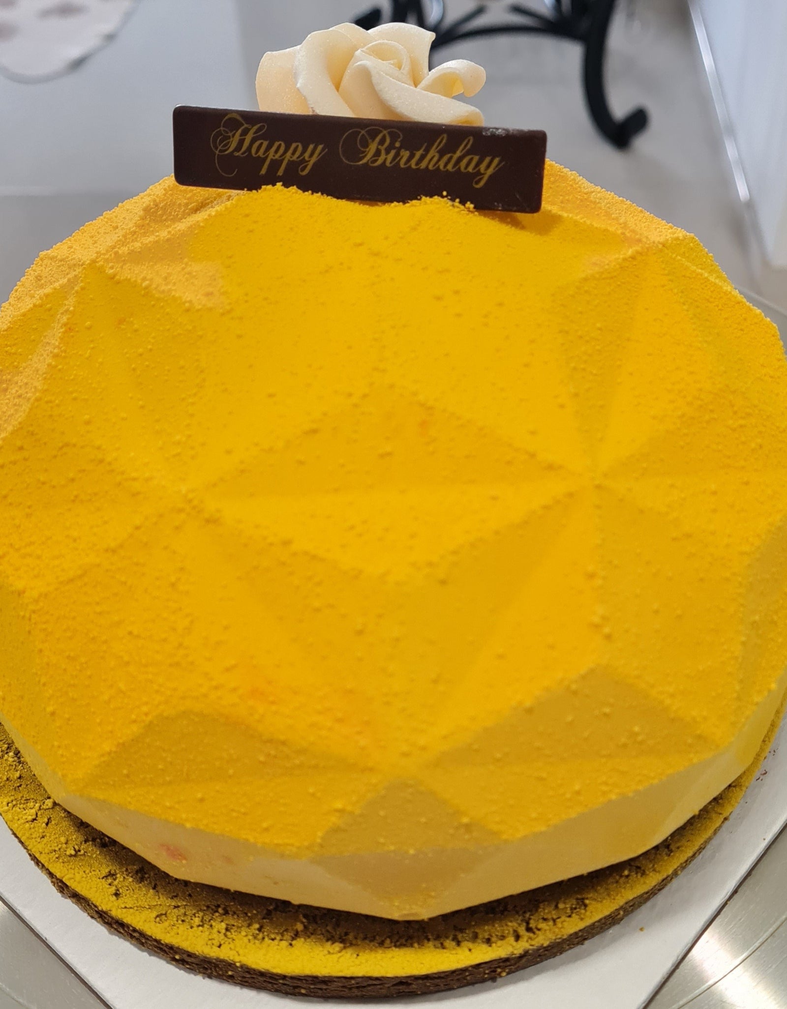Exotic Cremeux passion & mango, mango insert ,100 % gluten free chocolate brownie